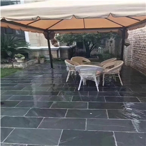 Chinese Black Dark Grey Slate Flooring Tiles