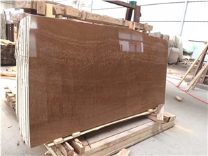 Chinese Wood Vein Yellow Marble Polished Wall Tile