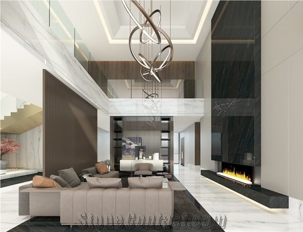 Classic White, Elegant White Marble Slab for Hotel