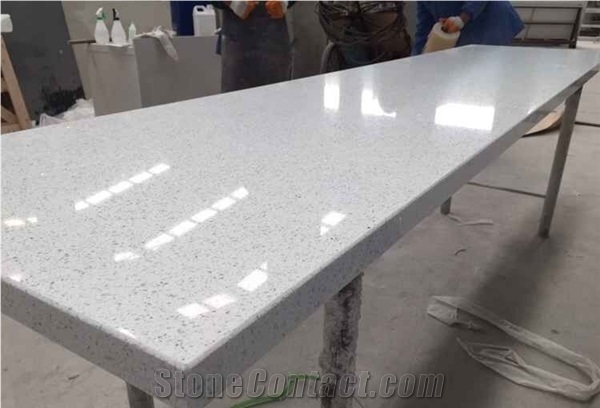 Crystal White Color Quartz Slabs