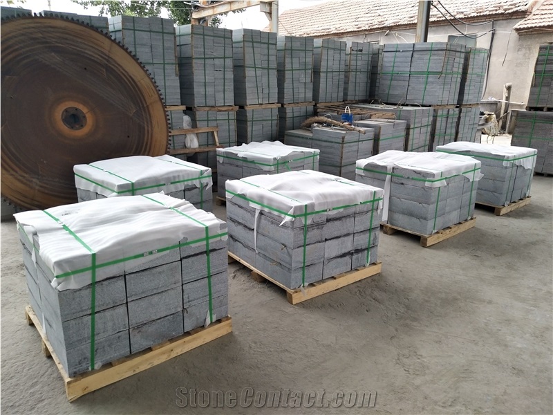 G343 Shandong Grey Granite Bush Hammered Pavings