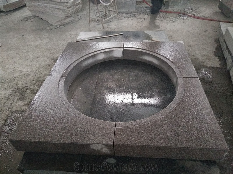 G354shandong Red Granite Tree Pool Fire the Garden