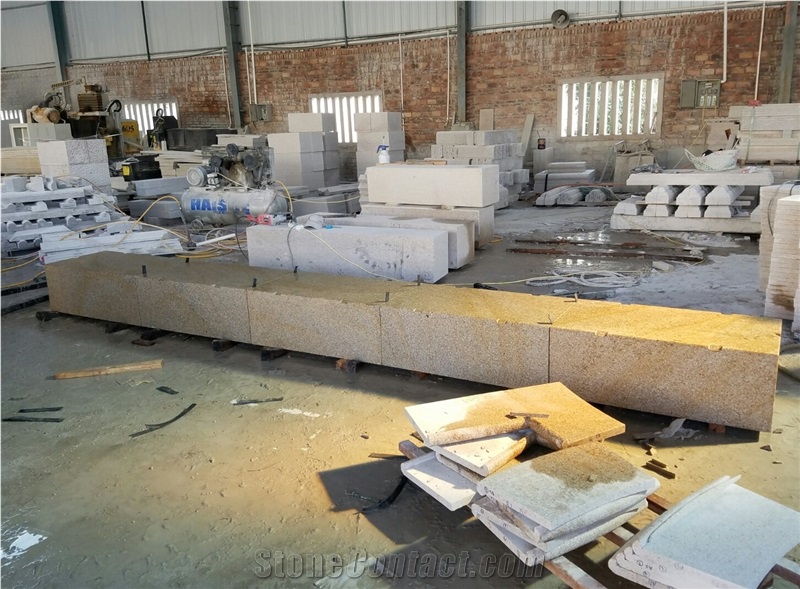 G682 Yellow Rust Stone, Outdoor Stone Chair