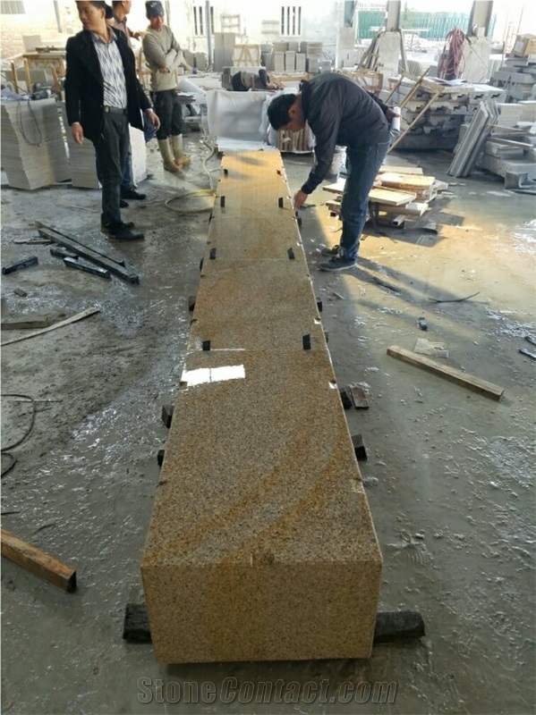 G682 Yellow Rust Stone, Outdoor Stone Chair