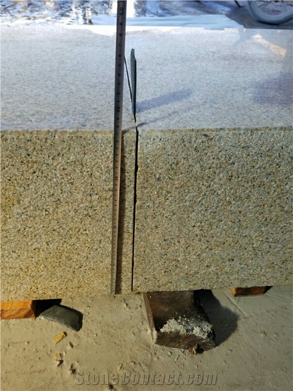 G682 Yellow Rust Stone, Outdoor Stone Chair