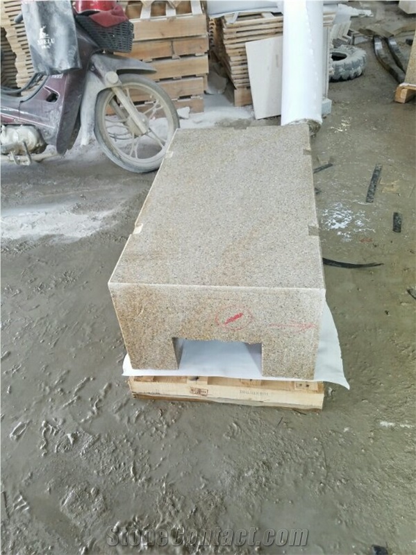G682 Yellow Rust Stone, Outdoor Stone Chair