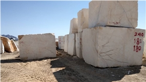 Golden White Marble Rough Blocks Iran White Marble