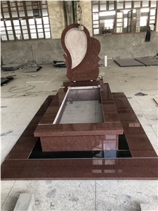 India Imperial Red Granite Monument Tombstone Head