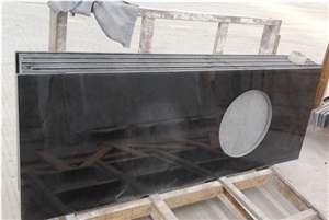 Indian Polished Black Galaxy Granite Countertop