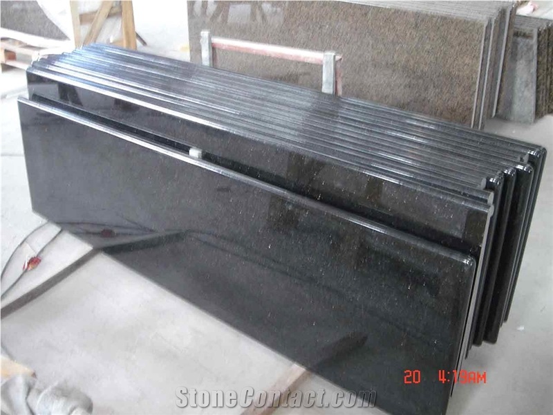 Indian Polished Black Galaxy Granite Countertop