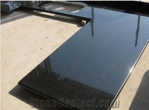 Indian Polished Black Galaxy Granite Countertop