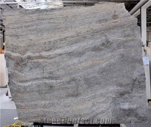 Iran Silver Grey Travertine Slabs Honed Tilles