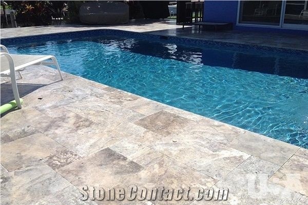Iran Silver Grey Travertine Slabs Honed Tilles