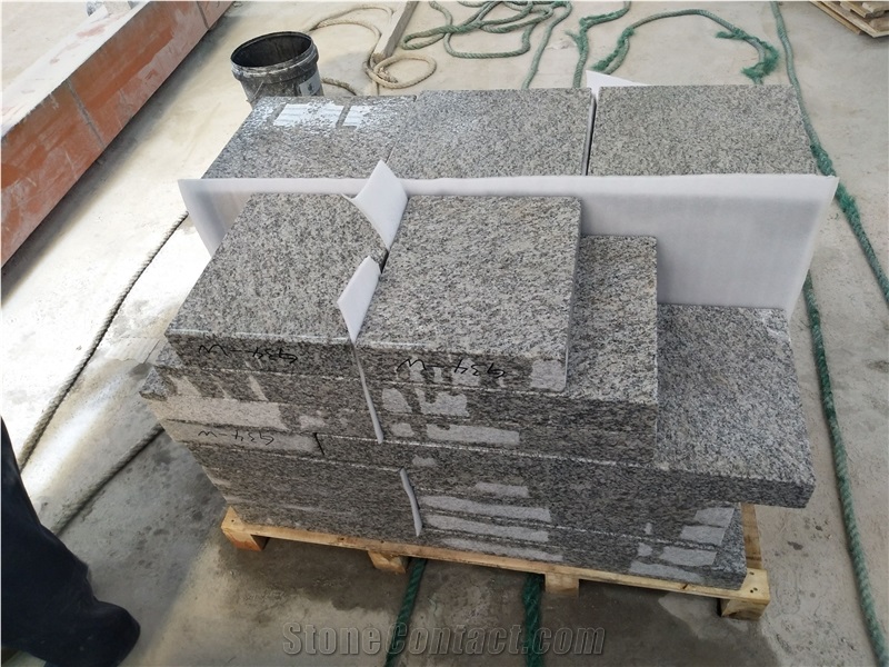 Light Grey G358 Granite Bush Hammered Pavers