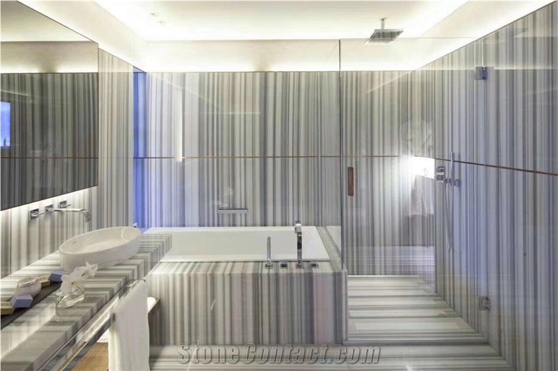 Marmara White Equator Straigt Vein Marble Slabs