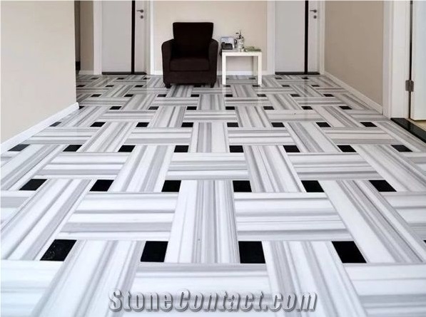 Marmara White Equator Straigt Vein Marble Slabs