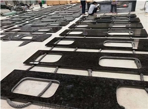 Marron Cohiba Angola Black Granite Kitchen Top