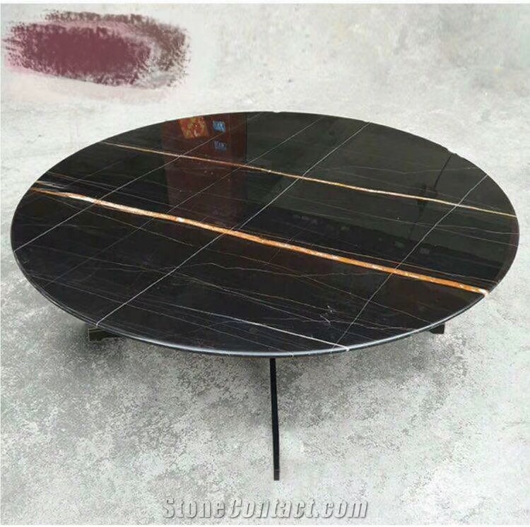 Nero St.Laurent Marble Black Sahara Coffee Table Tops