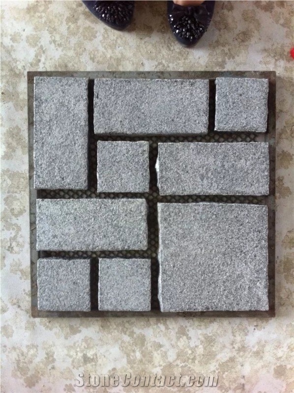 Paving Stone & Natural Split Granite Paver on Mesh