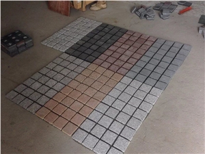 Paving Stone & Natural Split Granite Paver on Mesh