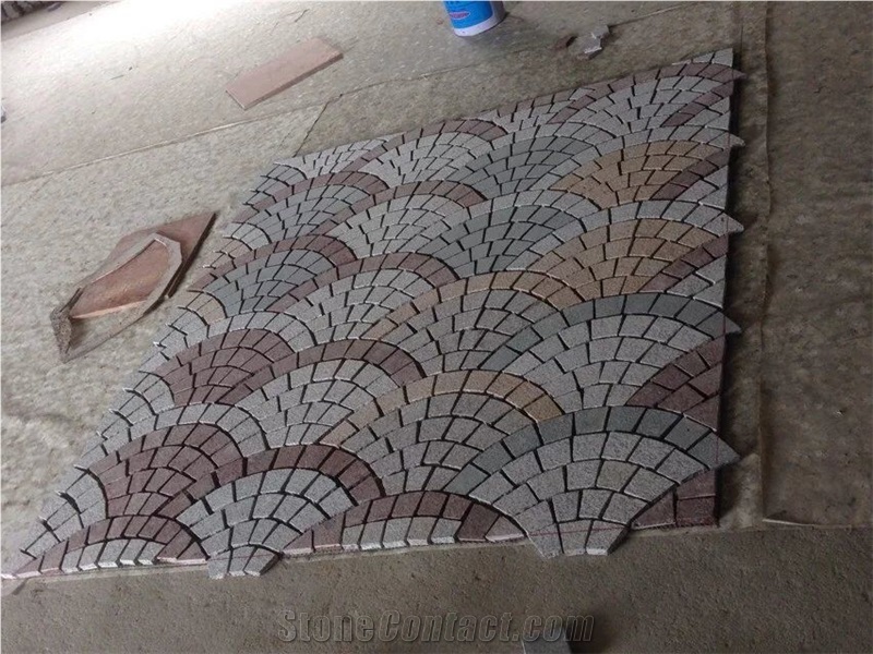 Paving Stone & Natural Split Granite Paver on Mesh