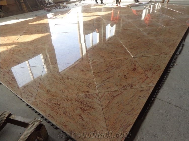 Shiva Gold Granite Tile Slab Yellow Polished Gran