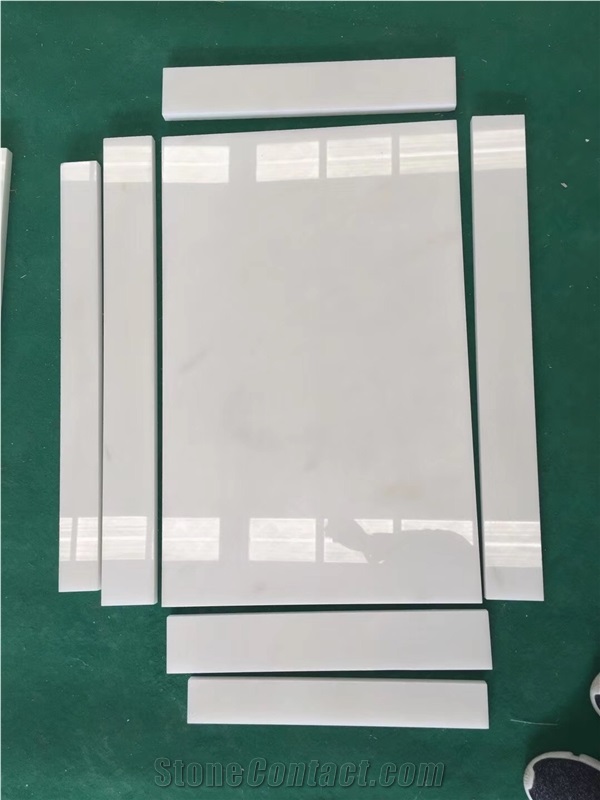Sichuan Pure White Marble Tiles Han Baiyu Polished