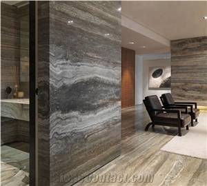 High Quality Iran Silver Grey Travertine Slabs