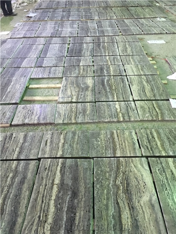 Silver Grey Travertine, Iran Grey Travertine Slabs