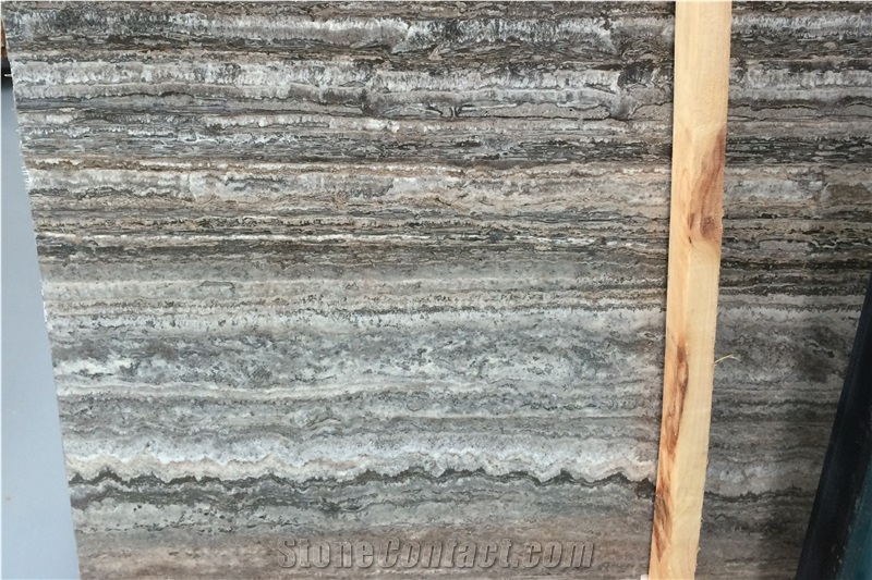 Silver Grey Travertine, Iran Grey Travertine Slabs