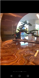 Sivas Honeytiger Onyx Vulcan Slabs Wall-Cladding