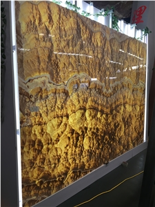 Sivas Honeytiger Onyx Vulcan Slabs Wall-Cladding