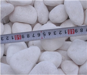 Snow White Marble Pebble Stones For Decoration Walkway