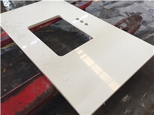 White Artificial Stone Bathroom Countertops