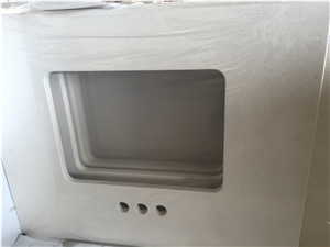 White Artificial Stone Bathroom Countertops