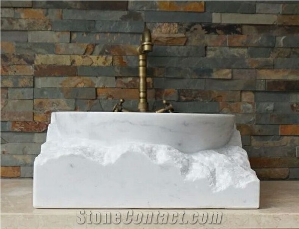 White Marble Stone Wash Basins