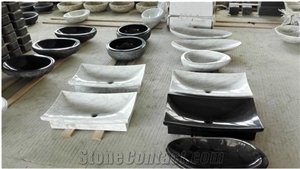 White Marble Stone Wash Basins