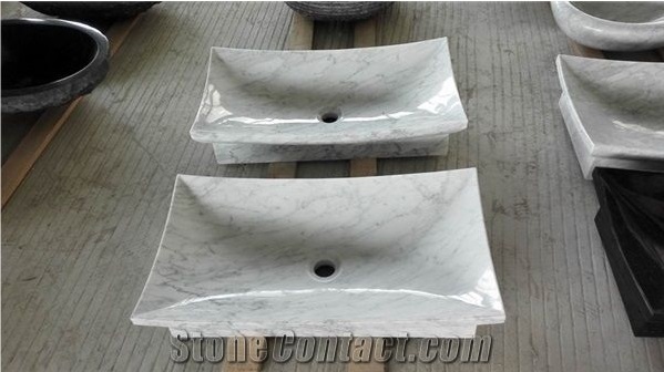 White Marble Stone Wash Basins