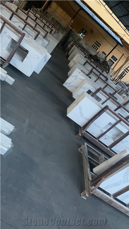 Artificial Stone Calacatta White Quartz Countertop