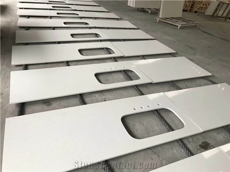 White Quartz,Artificial Calacatta White Quartz Countertop