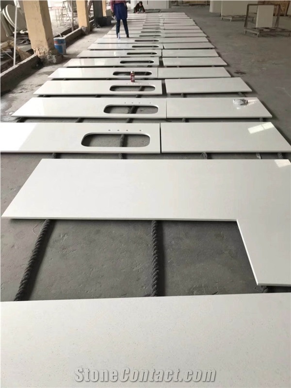 White Quartz,Artificial Calacatta White Quartz Countertop