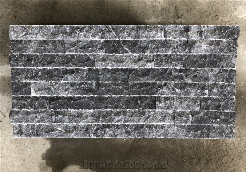 Black/Grey Marble Split Face Stone Veneer