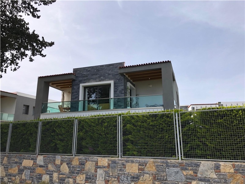 Black/Grey Marble Split Face Stone Veneer
