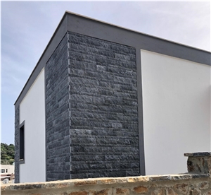Black/Grey Marble Split Face Stone Veneer