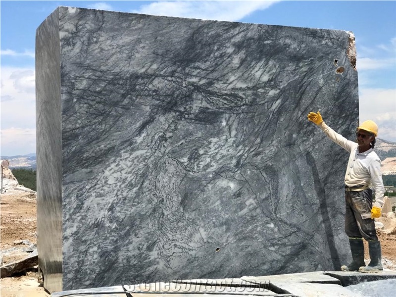 Black Marble Blocks, Black Agate Marble Blocks, Turkish Grigio Carnico Marble Blocks