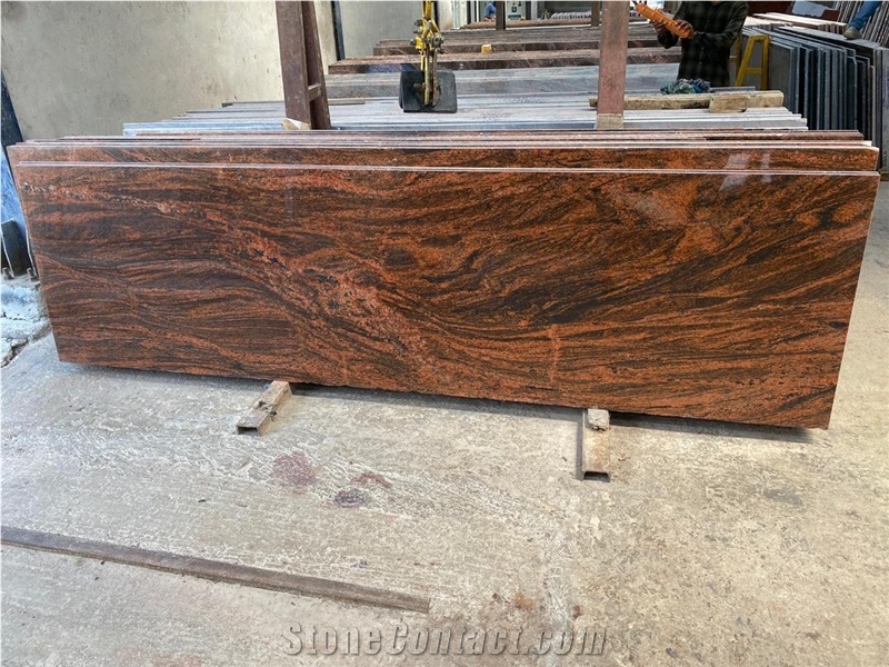 Red Wave Granite Slabs, India Red Granite