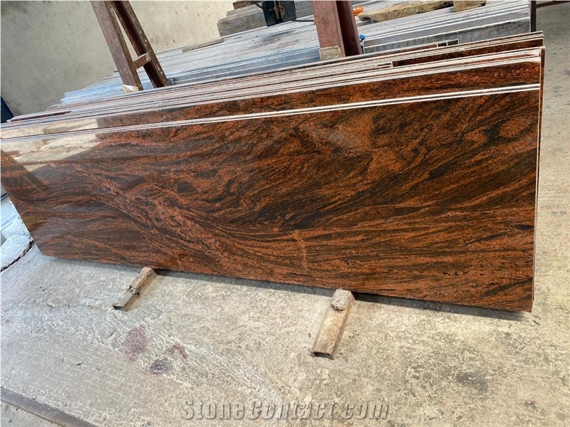 Red Wave Granite Slabs, India Red Granite