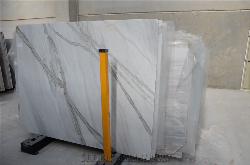 Amore Bianco Statuario Marble Slabs, Turkey White Marble