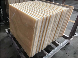 Backlit Honey Onyx Panels for Wall