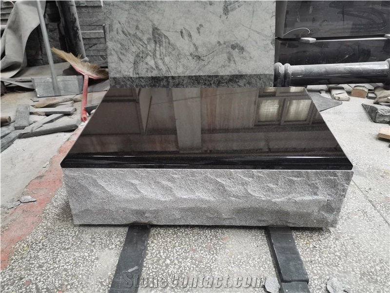 Cremation Bevel Marker G633+Shanxi Black